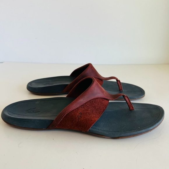 Chaco Shoes - Chaco Spice Red Hermosa Genuine Suede Thong Sandal - Women's